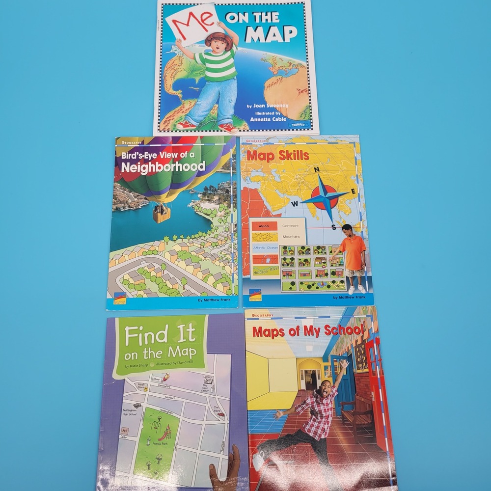 Education Geography Childrens Book Lot Educational Map Skills teacher homeschool